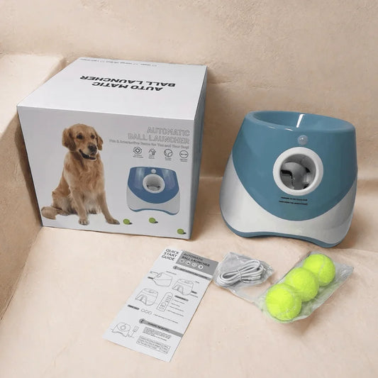 Automatic Dog Ball Launcher – Interactive Rechargeable Fetch Toy with 6 Balls