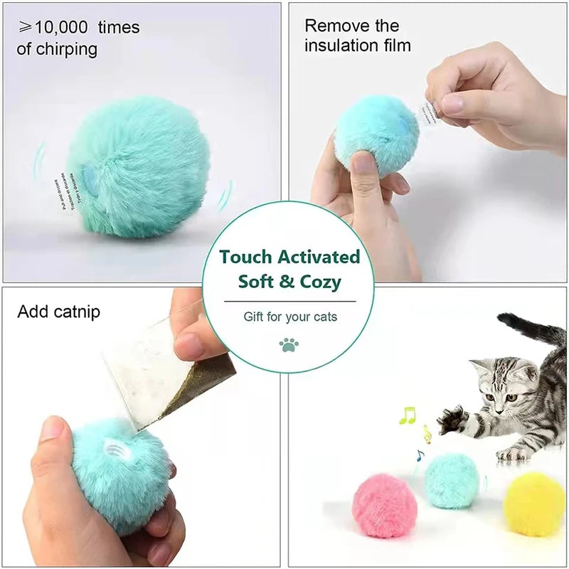 "Purrfect Play! Smart Catnip Squeaky Ball – Fun Interactive Toy for Kittens and Cats"